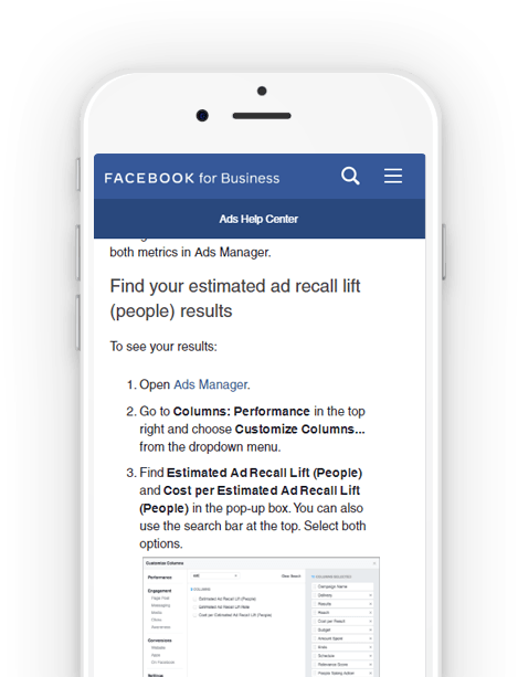 Facebook For Business Ad Recall